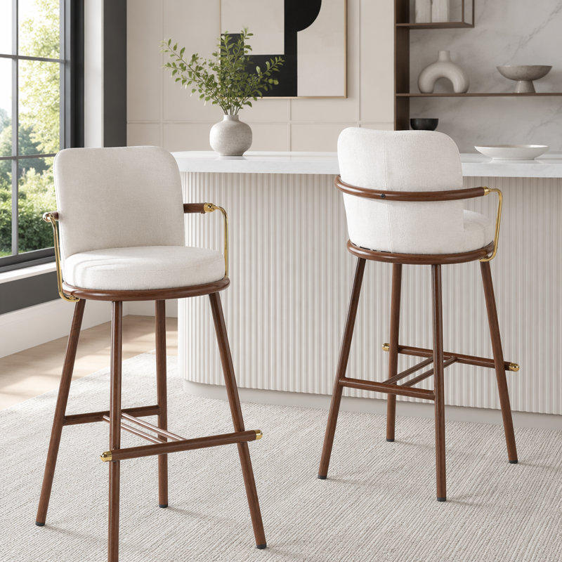 Tabouret d'intérieur rembourré avec structure en métal