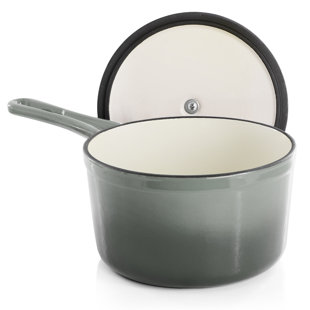 MegaChef 2 Quart Enameled Cast Iron Sauce Pan in Gradient