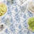 Walner Rectangular Tablecloth, 100% Cotton, 60X120", Bouquet Of Blue Flowers