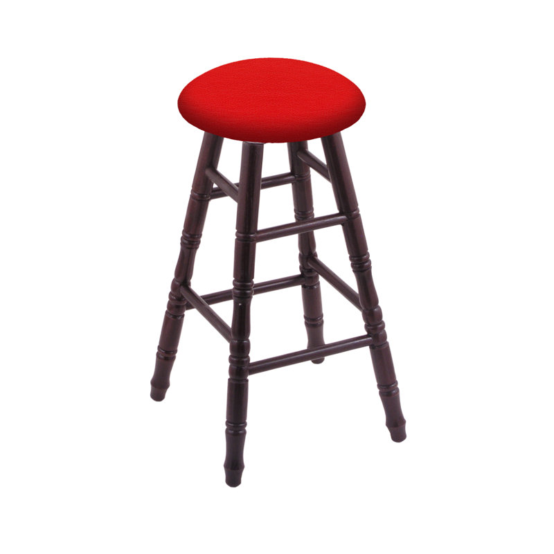 Tabouret de bar 36 po pivotante upholsetered, Chêne cerisier foncé, Rouge Canter