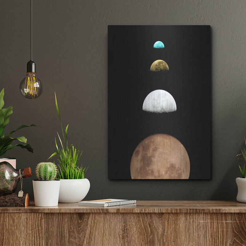  'Four Moons' by Dante Plata Metal Wall Art, 12" x 16", 16" H x 12" W