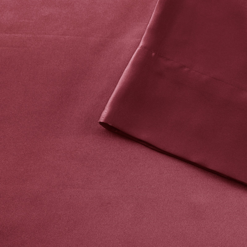 Taies d'oreiller en satin de luxe 2 pièces, Taie d'oreiller taille très grand, Rouge