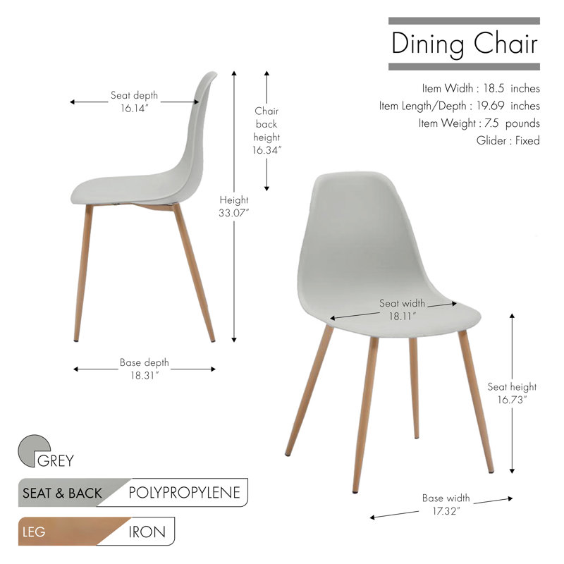 Zaki Dining Chair, Grey