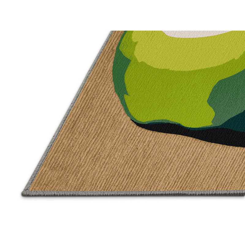 Tapis lavable pomme avec pommes Granny Smith, Carré 4 pi