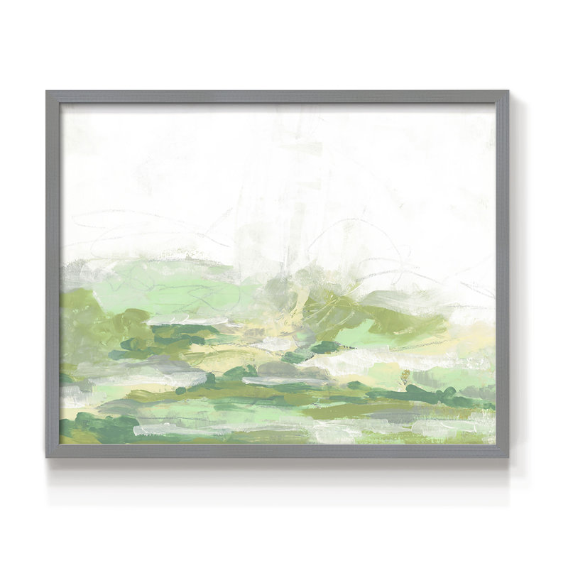 Green Mist Vista I - impression encadrée - réarmable, Gris, H 11 po x l 14 po