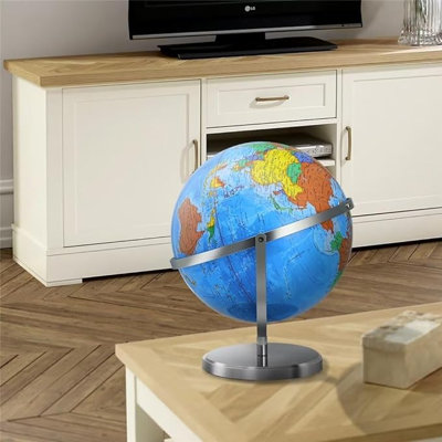 Décoration de table globe terrestre, rotation horizontale à 360 ° avec texte clair