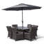 Karas 6 - Person Patio Dining Set Umbrella Hole Included Rectangular Table with Cushions Included