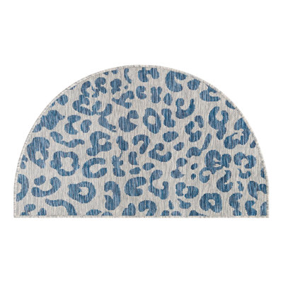 Munk Animal Print Blue/Gray Outdoor Area Rug