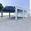 Garage métallique de 7 m x 14 m (23 pi x 46 pi) - Rangement pour véhicules, outils et objets lourds, structure en acier de calibre 14, deux portes sectionnelles de 2,4 m et 2,7 m (8 pi et 9 pi), entrée latérale, matériau Q235 crème, large et long, avec 2 portes, 40 cm (16 po) galvanisé