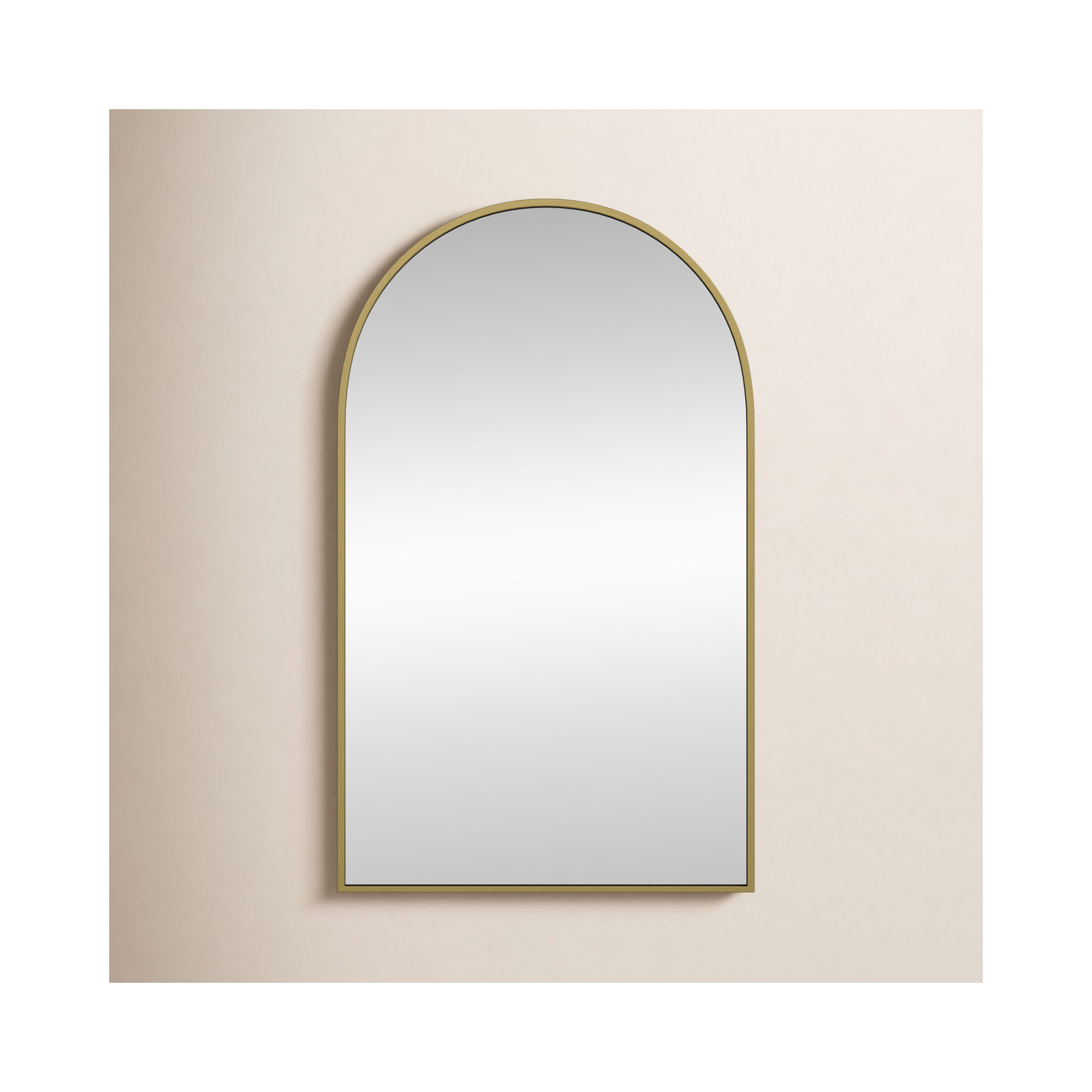 Sabine Metal Arch Wall Mirror, Brass, 40" x 24"