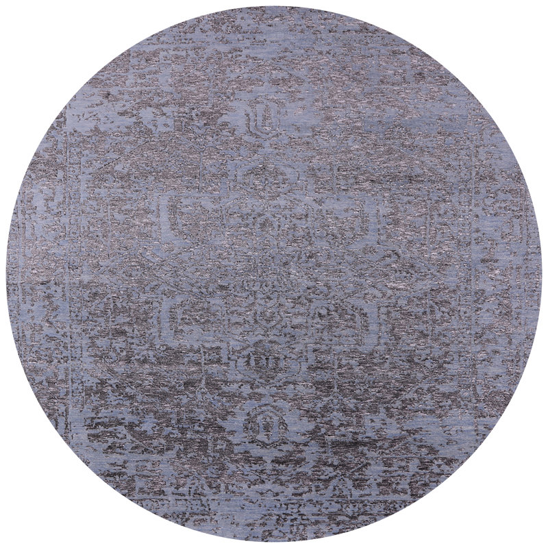 Tapis oriental gris Shanda, Rond 6 pi