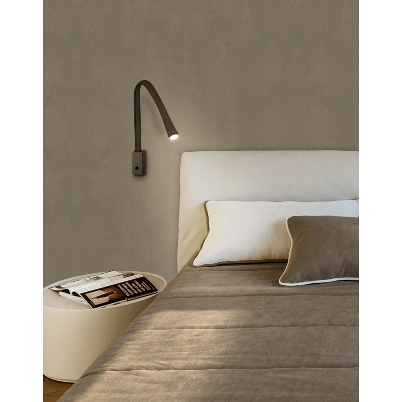Flexiled Ap Leather with Switch 1-Light Spotlight, Satin Bronze, Dark Brown, 35.4"H x 4"W x 2"D