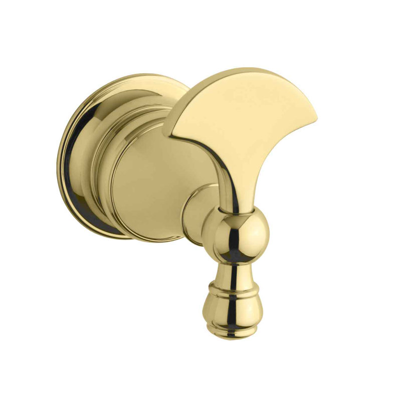 Revival Wall Mounted Robe Hook, Vibrant Polished Brass