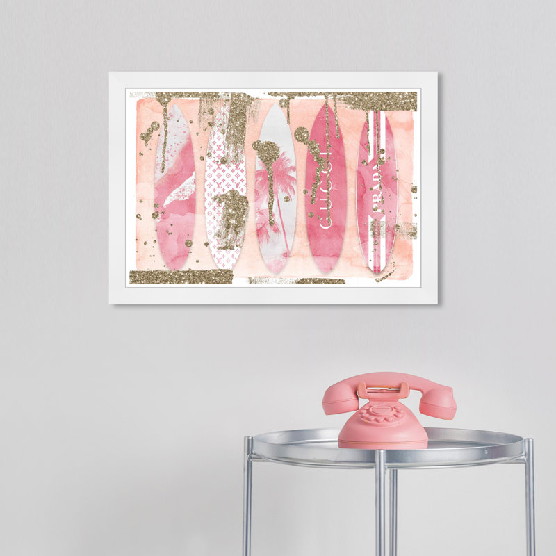 «Fashion Surf Collection Blush», impression encadrée, Cadre blanc