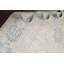 Tapis décoratif beige/bleu en laine de conception unique noué à la main des années 1960 9 pi 8 po x 12 pi 6 po