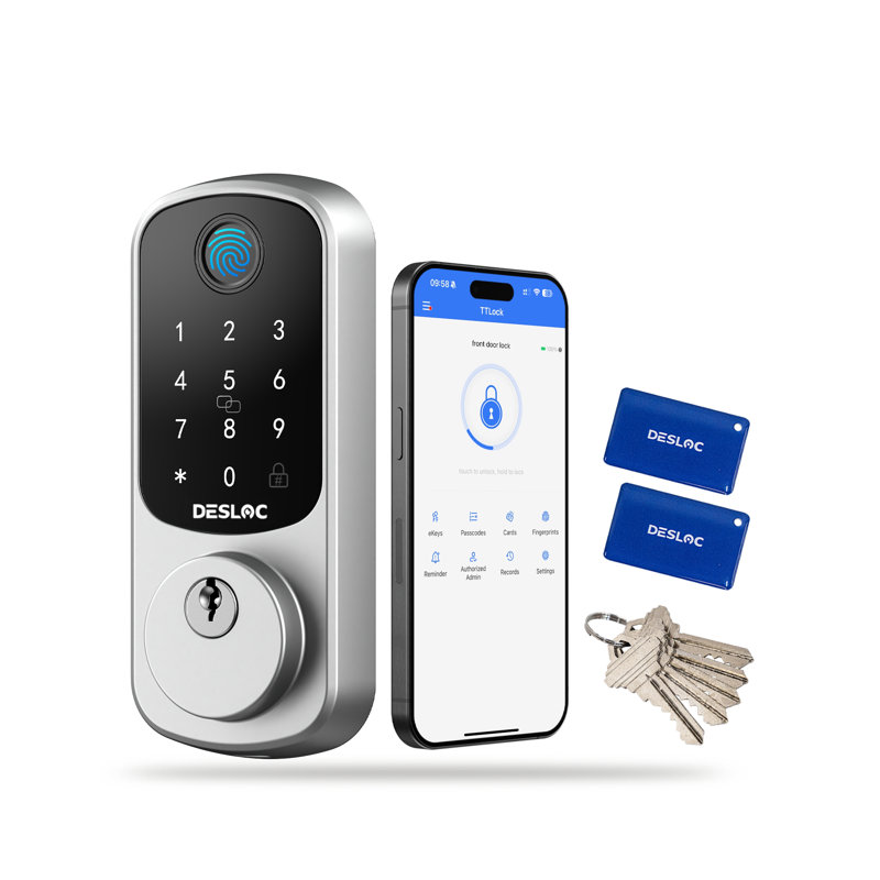 Serrure intelligente à empreinte digitale Desloc, Argent argent