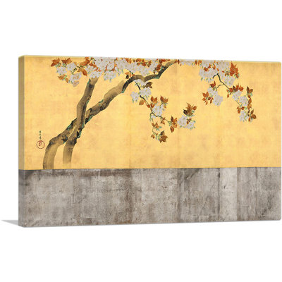" Blossoming Cherry Trees " by Sakai Hoitsu Painting Print
