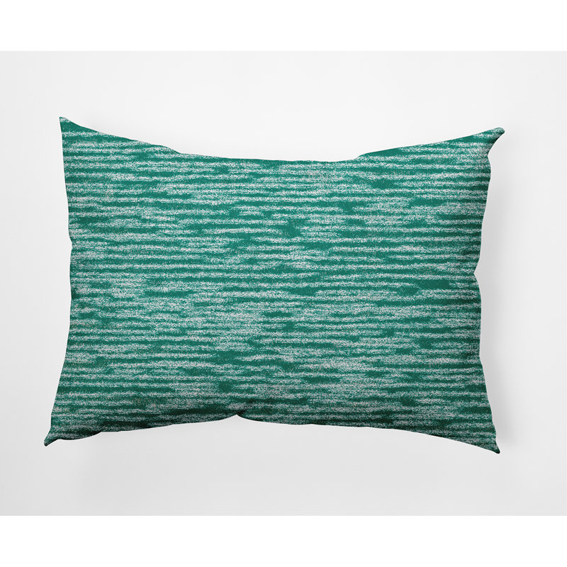 Abstract Outdoor Reversible Throw Pillow, Green