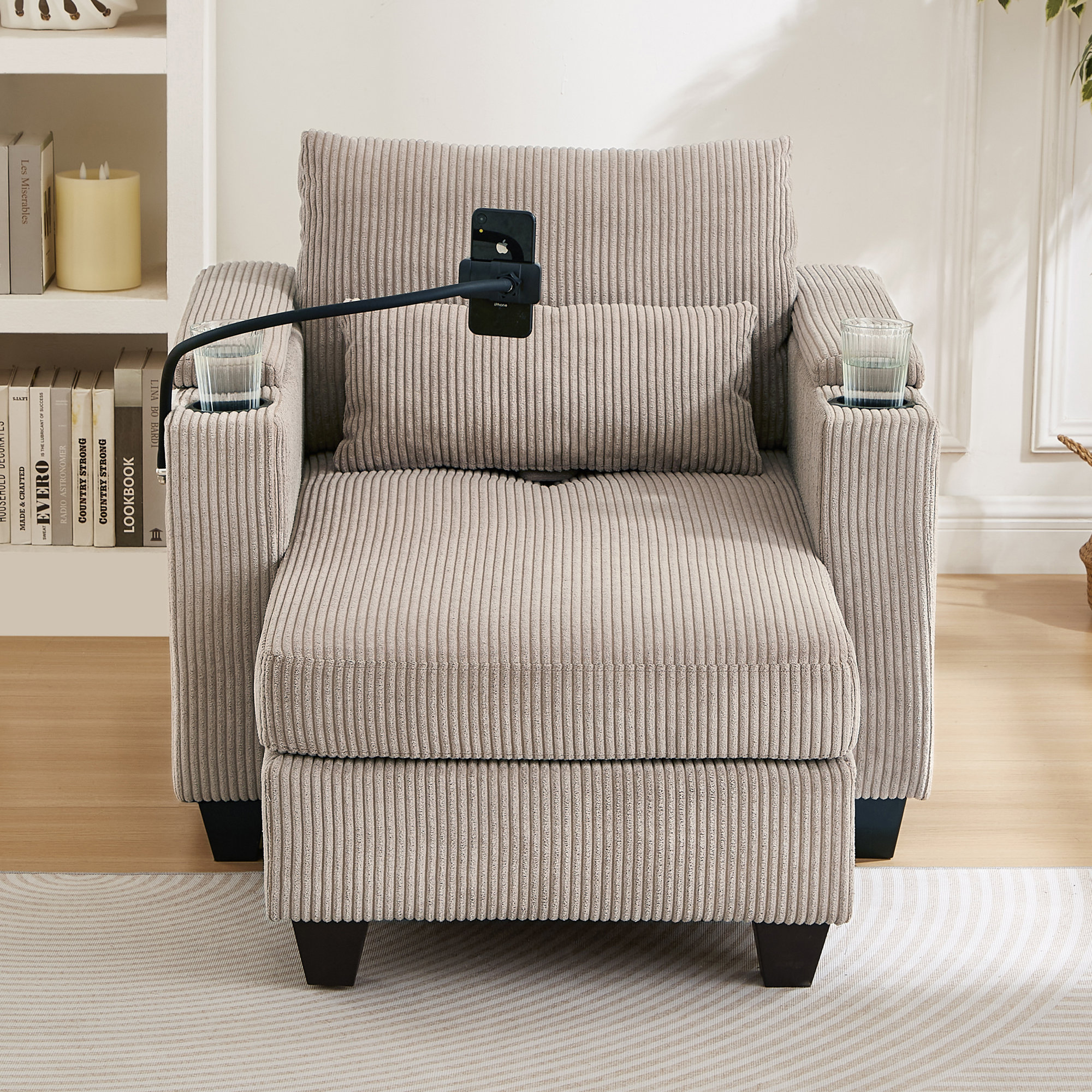Latitude Run® Convertible Chaise Lounge 37.4" Sofa Chair Sofa Bed ...