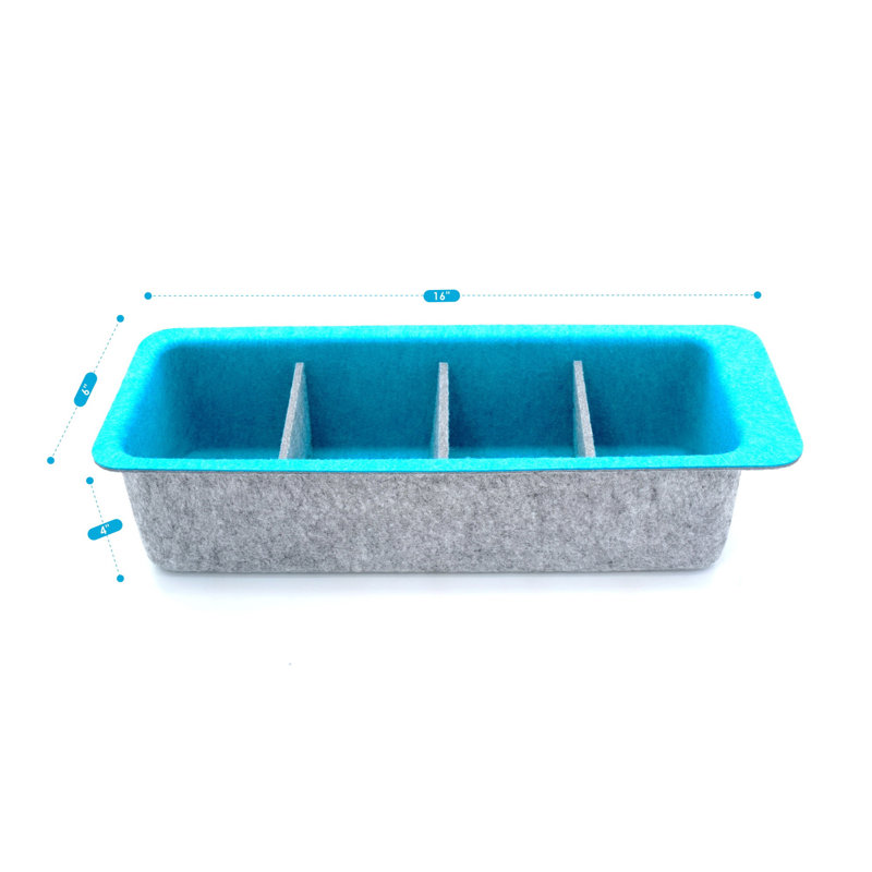 Welaxy Decorative Bin, Turquoise/Gray