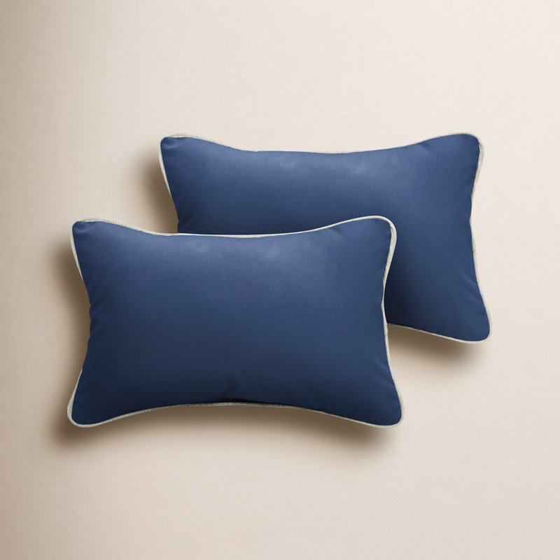 Rene Sunbrella® Outdoor Throw Pillow, 12" x 24", Navy