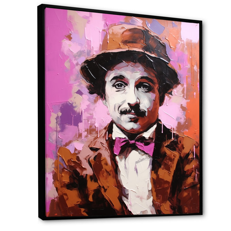 Chocolat Chaplin I - célébrités, impressions sur toile_105724, Cadre flottant noir, H 40 po x l 30 po x P 1,5 po