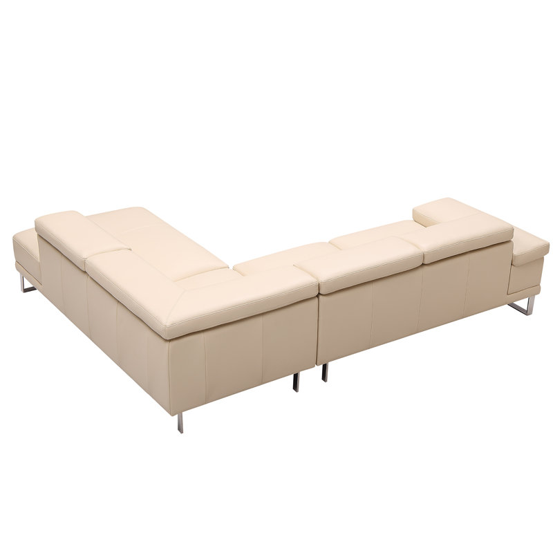 Baxter LHF Beige, Beige Genuine Leather, Left Hand Facing