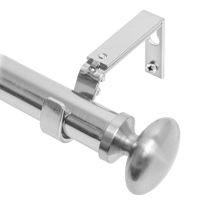 Tringle à rideau simple de 1 po de diamètre Aricel Meriville Prima, réglable, Nickel satiné, 48" - 84"
