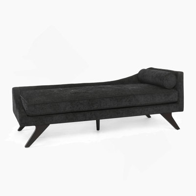 Upholstered Chaise Lounge With Small Accent Pillow