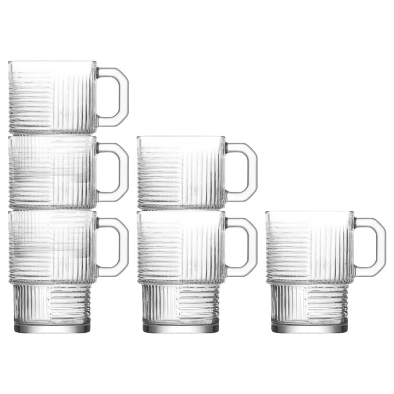 Helen Stacking Glass Coffee Cups - 270ml