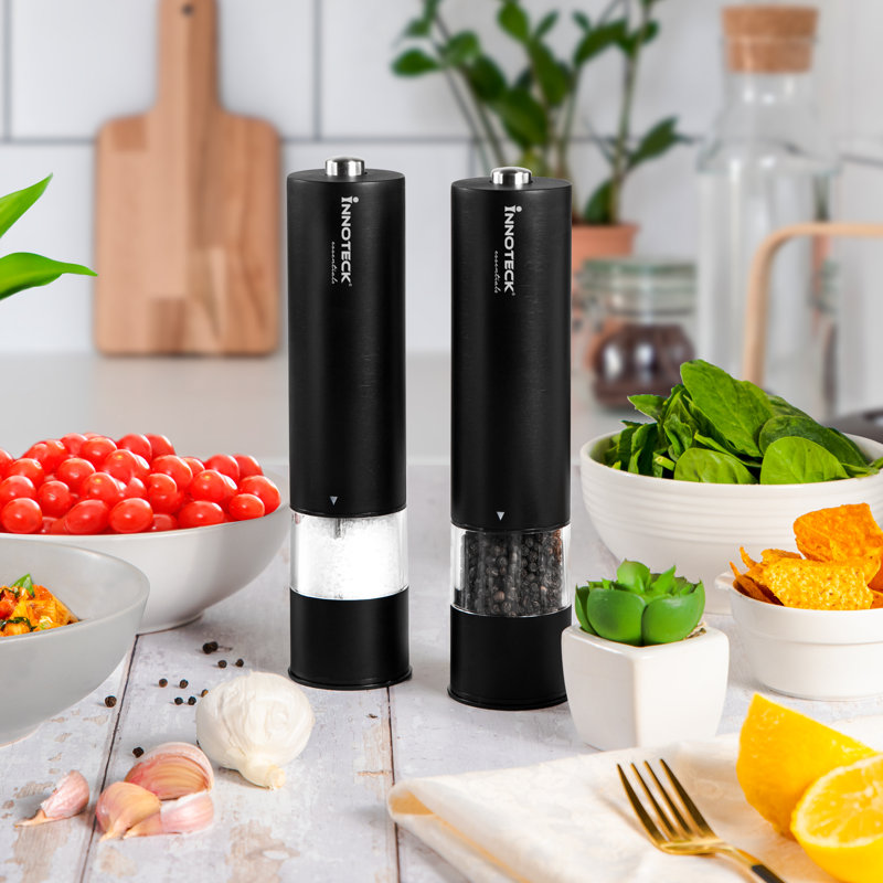 Brand Innoteck Essentials Battery Powered Salt & Pepper Mill Set, Black