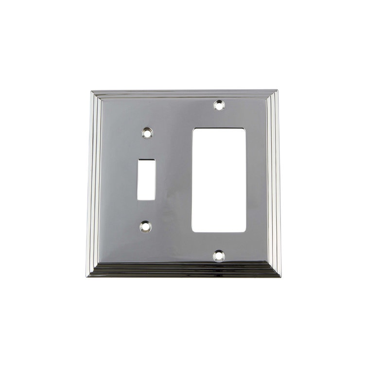 Deco 2-Gang Toggle Light Switch / Rocker Combination Wall Plate