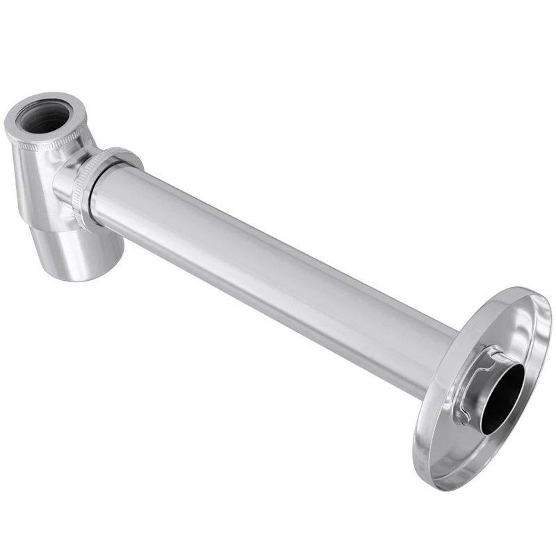 Solid Brass Bottle Trap in Chrome, Brushed Nickel