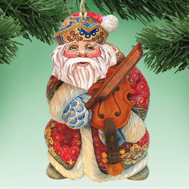 Designocracy 8091306S3 4.5 x 3 in. Santa Aroubf The World Irish Inspired Santa Wooden Ornaments, Set of 3