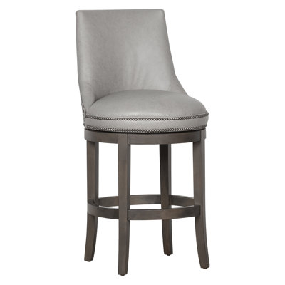 Vesper Swivel Upholstered Counter Stool with Solid Wood Frame