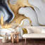 Gold White Black Marble Flow Wall Mural-420329016