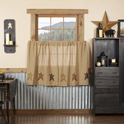 Lilian Cotton Geometric Tailored Cafe Curtain
