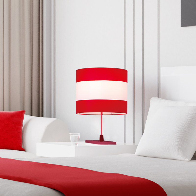 Lampe de table rouge, H 22,4 po x l 11,81 po x P 11,81 po