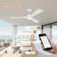 Ventilateur de plafond en bois intelligent 52 pouces 3 pales avec lumière, télécommande et contrôle Alexa WiFi, intérieur / extérieur, à intensité variable, moteur à courant continu silencieux-1512709898