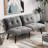 Grey Convertible Folding Modern sofa Bed