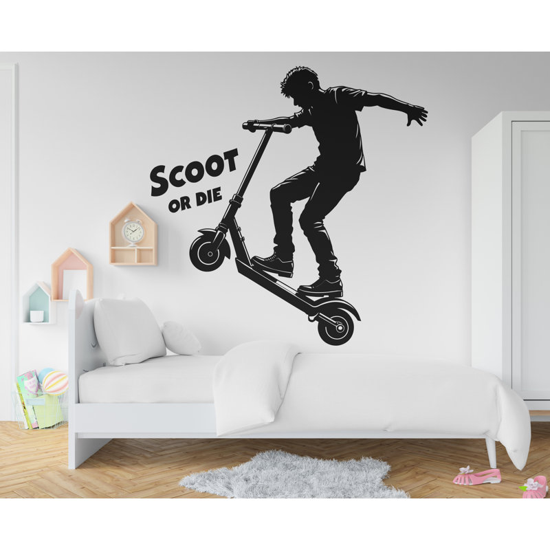 Adhésif décoratif scooter Scooter autocollant mural Scooter, Beige, H 17 po x l 17 po