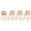 Ensemble de 4 tabourets de comptoir en bois rembourrés Talia