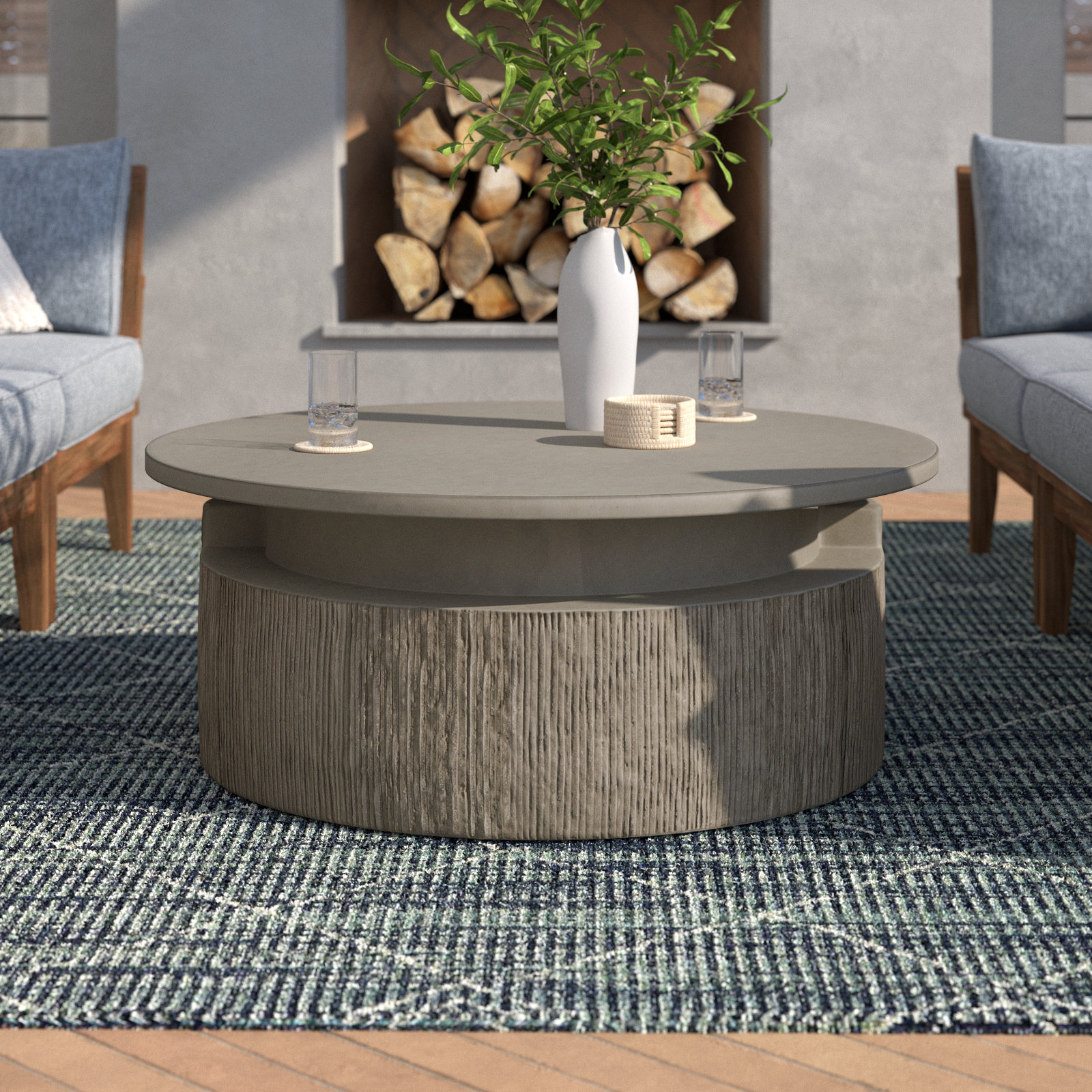 Boise Stone Outdoor Table, 40.25" W x 40.25" L x 16" H