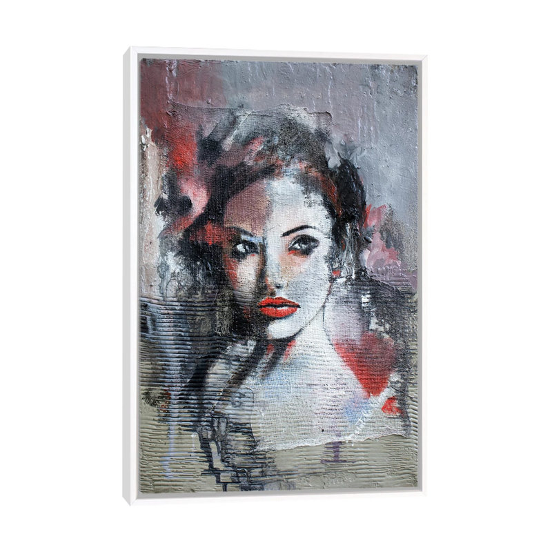 Are You Talking To Me by Donatella Marraoni - Painting on Canvas, White Framed, 66.04 cm H x 45.72 cm W