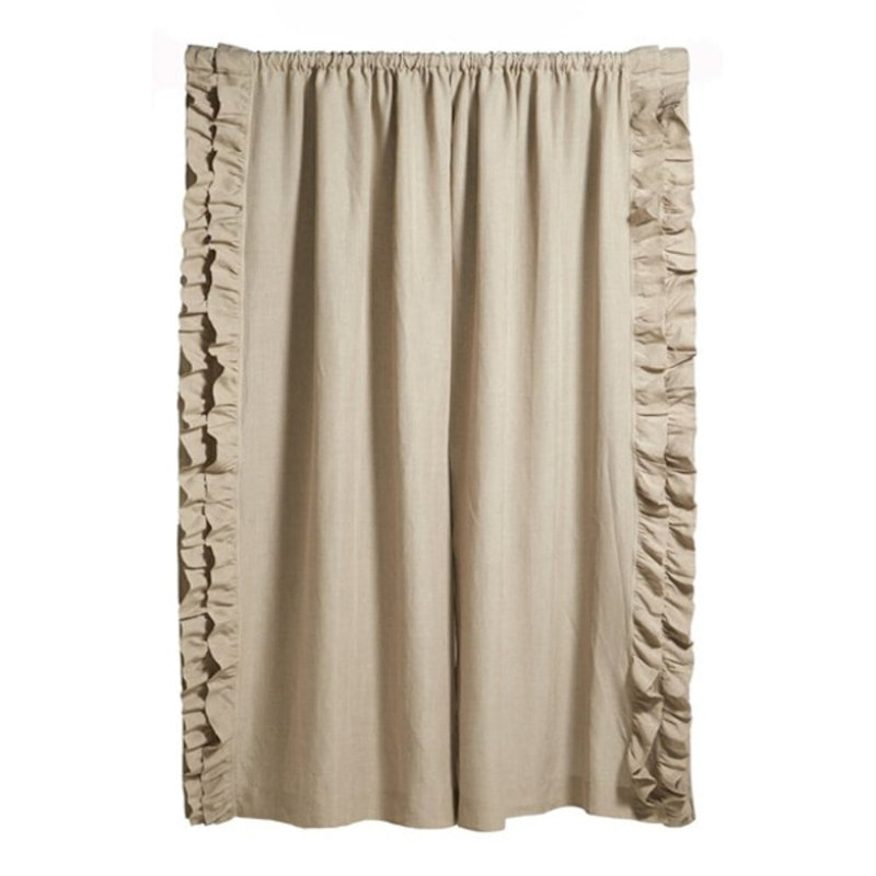 Banji Cotton Blend Semi Sheer Curtain Pair, Natural