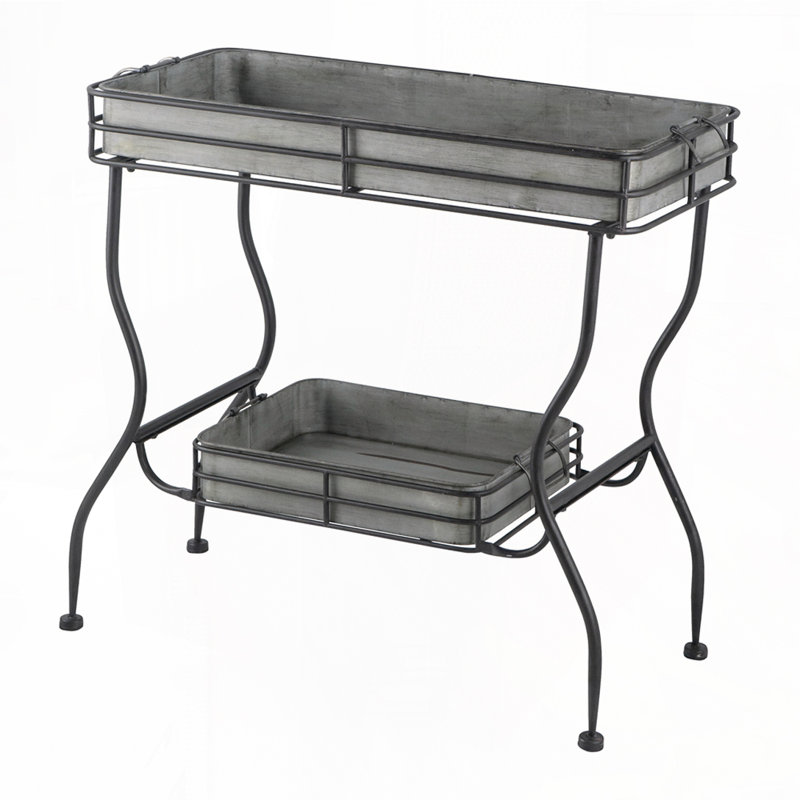 Galvanized Tray Table Accent Table