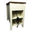Table brune et blanche avec charge - tiroir de bout de salon et armoire de rangement avec porte de grange spacieuse