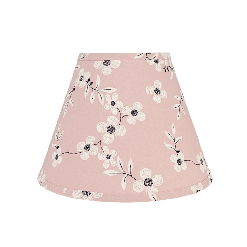 Abat-jour empire en lin 9 po H (araignée) en rose, 9" H x 12" W x 6" D, Pink