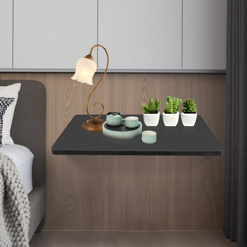 23.6*15.7In Wall-Mounted Hanging Folding Table, Black/White