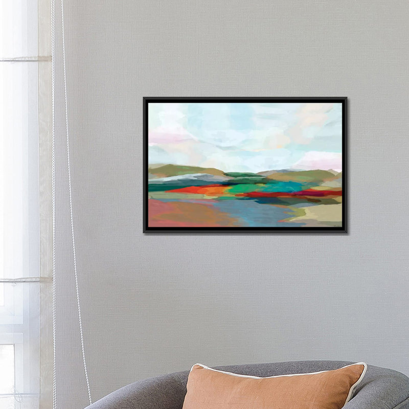 « strates iv », impression sur toile, H 18 po x l 26 po x P 1,5 po, Toile avec cadre noir, Pas de tapis